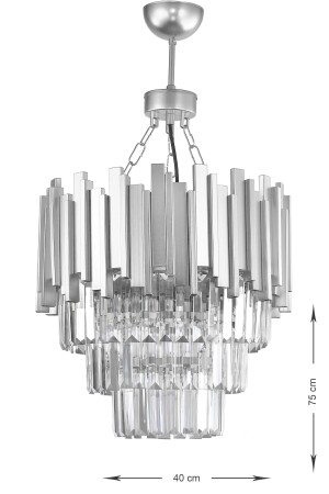 Sima 40 cm Kristallglas-Stein-Luxus-Kronleuchter – (Silber vergoldet) DR-401-40GY - 4