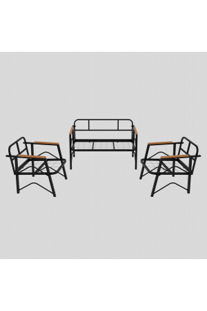 Simetri Model, Balkon, Bahçe, Cafe, Metal Koltuk Takımı 2 1 1 Masalı MB001 - 4