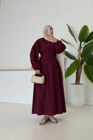 Sindy Pinterest Elbise Bordo - Nuuwears