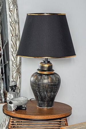 Sinope Seramik Abajur Gold Siyah Srmk-53 TM167 - hmydesign