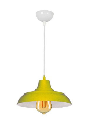 Sinyor Modern Metal Finished Yellow mit White Interior Pendelleuchte Cafe - Kitchen Single Kronleuchter TEKİLİSİNYOR - 2