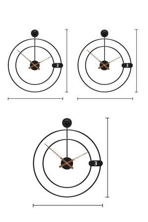 Sirius During 60 Cm Siyah Modern Dekoratif Duvar Saati AGA01072 - 8