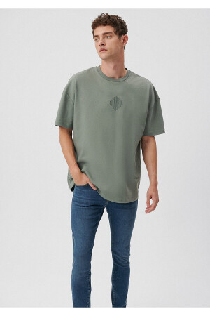 Khakifarbenes Istanbul-T-Shirt mit Rückendruck, Übergröße/weiter Schnitt 0611882-80692 - Mavi