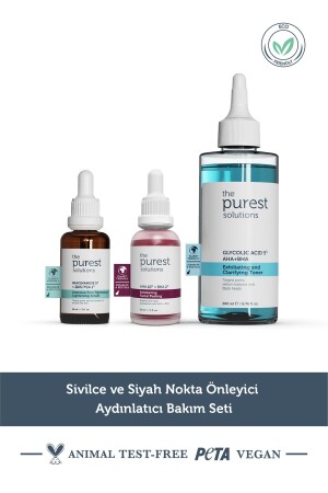 Sivilce ve Siyah Nokta Önlemeye Yardımcı Aydınlatıcı Bakım Seti 200 ml - 30 ml - 30 ml TPS111 - 3