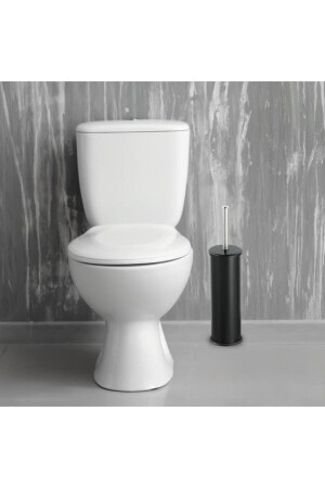 Siyah 3 Litre 2'li Banyo Seti Pedallı Çöp Kovası Wc Klozet Tuvalet Fırça Seti Banyo Çöp Kovası banyoset3lt - 4