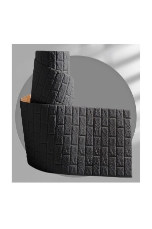 Siyah 3d Dekoratif Kendinden Yapışkanlı Duvar Kağıdı Kaplama Paneli Nw06 - Renkli Duvarlar