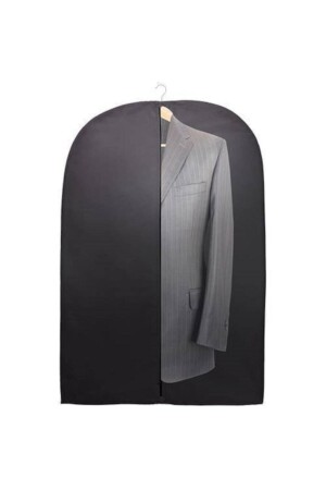 Siyah 5 Adet Fermuarlı Ceket Elbise Takım Elbise Kılıfı Koruyucu Giysi Saklama Çantası - 1