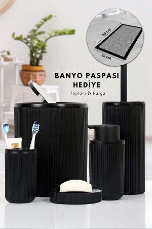 Siyah 5'li Banyo Takımı-banyo Dekorasyonu Için Beşli Set-banyo Aksesuar Ve Düzenleyicileri - Confidence Home