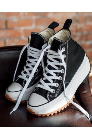 Siyah - Adasu Wanderson Run Star Unisex Canvas Sneaker Ayakkabı - 3