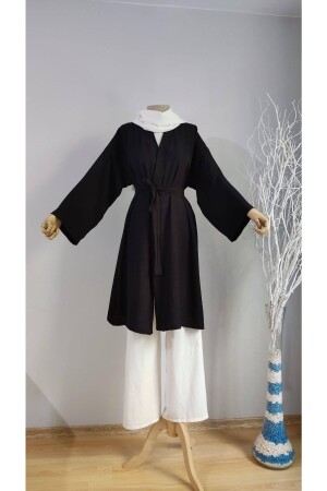 Siyah Aerobin Kimono - Elbissamoda