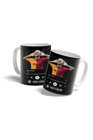 Schwarze „Let Me Be Your Love“-Spotify-Coded-Design-Bedruckte Porzellan-Löwen-Fan-Geschenktasse - Offside
