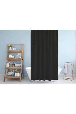 الستائر من غرفة الحمام من نوع MNZ-Black 1x120x200 الستائر من نوع الجناح الواحد من نوع حمام مع هدية الخاتم 0010 BAPJAC0010SI - Zethome