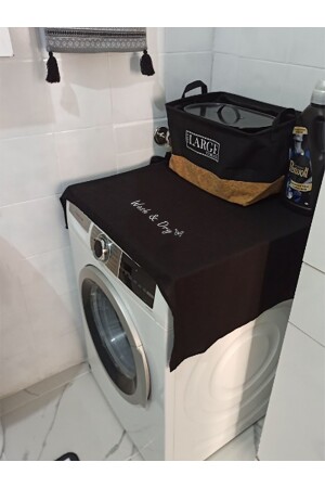 Siyah Çamaşır Makine Örtüsü Wash&dry Baskılı BAG4043 - 4