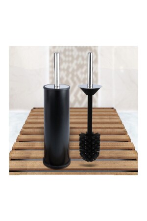 Siyah Çelik 4 Lü Set 3 Litre Pedallı Çöp Kovası Wc Klozet Fırça Sabunluk Diş Fırçalık Banyo Seti gorbanyo3lt1 - 6