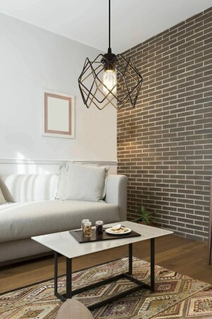 Siyah Çok Kare Tekli Sarkıt Avize - Trend Kitchen