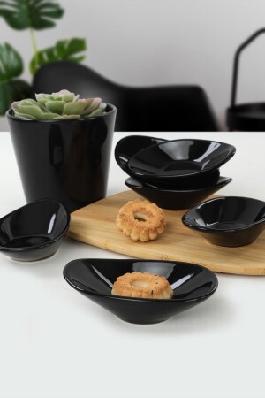 Siyah Dalga Çerezlik - Sosluk 12 Cm 6 Adet ST511006F650A000000MAYD200 - Keramika