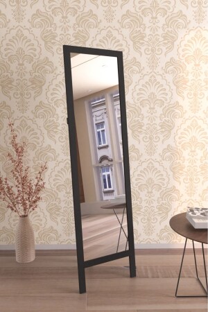 Siyah Doğal Ahşap Ayaklı Boy Aynası 145x40cm - 3