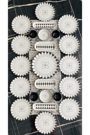 Schwarzes Ellipsenmodell, 23-teiliges Frühstücksset für 12 Personen - Venüs Home Decoration