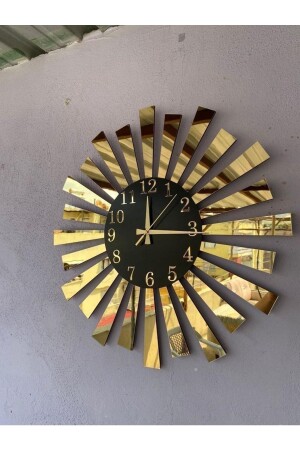 MNZ-Black Gold Mirrored Plexiglass Piano Model Home Gift Wall Clock مع أرقام - Aa Shop