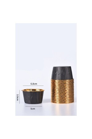 Siyah Gold Muffin Kek Kapsülü Cupcake Kalıbı 25'li - 1