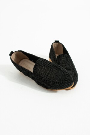Siyah Kadın Örme Babet Ayakkabı Kadın Ayakkabı - 3