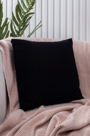 Siyah Kırlent Kılıfı Dekoratif Düz Sade Panoroma-194 Punch Yapılabilir Panç - Özenev