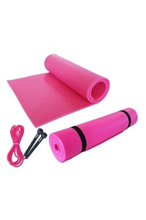 Siyah Pilates Minderi Ve Yoga Egzersiz Matı 6-5mm Atlama Ipi - 1