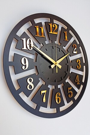 Siyah Rakam Detaylı Duvar Saati 45x45cm - Sevgicraft