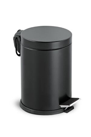 Siyah Renkli Pedallı Metal 3 Litre Çöp Kovası Banyo Tuvalet Balkon Mutfak, gorbanyo3lt1 - 2