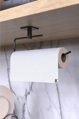 MNZ-Black Roll Towel Holder ناجم صانع الغطاء عملي مطبخ شنجر ورقية صانع المطبخ - Patulya Aksesuar