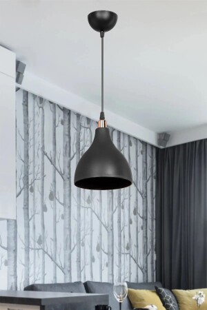 MNZ-Black Pendant شمعة غرفة النوم غرفة المعيشة المطبخ ممر مصباح شمعة1 - AG LightDesign
