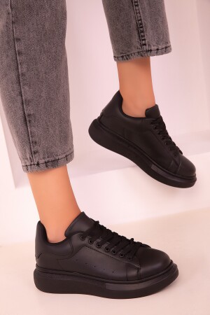 Siyah-Siyah Kadın Sneaker 15732 - 1