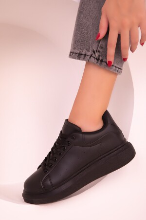 Siyah-Siyah Kadın Sneaker 15732 - 5