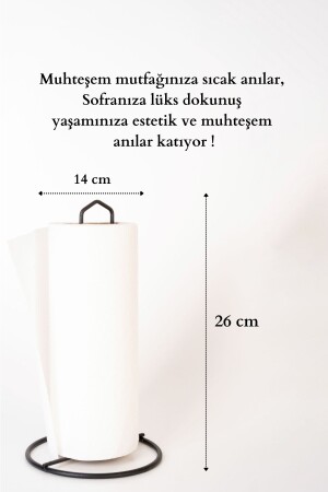 Siyah Tekli Kağıt Havluluk Ergonomik Tasarım Modern Mutfak Sofra Aksesuarı Kaplama Peçetelik - 3