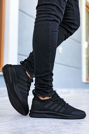 Siyah Triko Sneaker Spor Koşu Ve Yürüyüş Ayakkabısı - 1