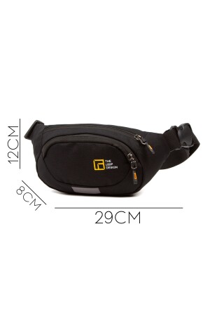 Siyah Unisex Crossbody Sling Omuz Ve Bel Çantası Çapraz Ayarlanabilir Askılı Çanta Free Bag theloop07 - 3