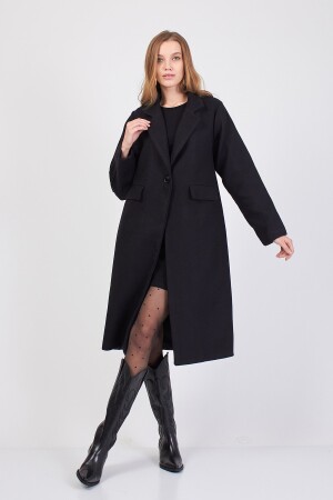 Siyah Uzun Kaşe Kaban / Sevdeuğurcollection SU-0001 - SevdeUgur