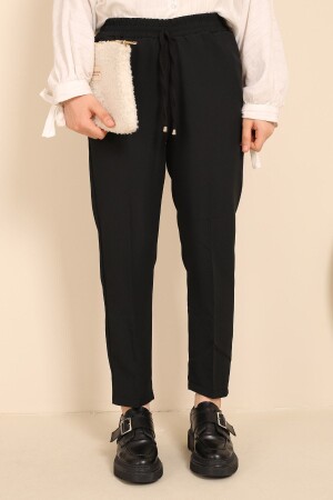 Siyah Yüksek Bel Kumaş Pantolon - İmajbutik