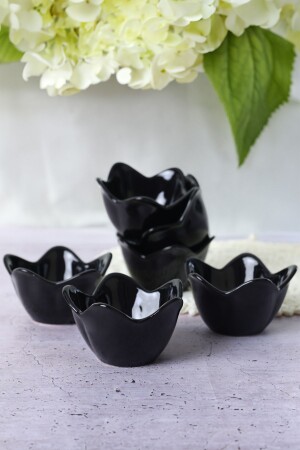 MNZ-Black Lily Snack Bowl / Sauce Bowl 12 سم 6 قطع ST613106F650A0000000ACD700 - Keramika