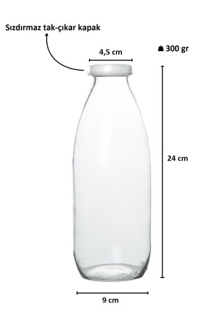 Sızdırmaz Kapaklı Şeffaf Cam Süt Ayran Limonata Meşrubat Şişesi 1000 Ml - 4