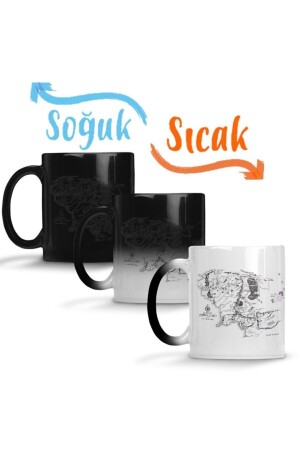 (مـنـز) - رب الخواتم - رب الخواتم - خريطة الأرض الوسطى - كأس القميص السحري - بورسلاين SK1431 - Baskı Dükkanı