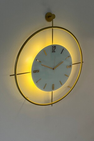 Skandinavischer Kristall 60 cm Gold – batteriebetriebene LED (wird mit 3 Batterien geliefert) – Metall-Wanduhr - 11