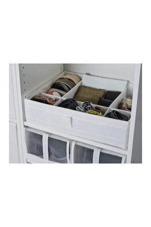 Skubb Box mit Abschnitten Kleiderschrank Kommode Organizer Weiß 44x34x11 cm SkubbBox mit Abschnitten - einteilig - 1