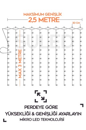 Sl-1002 Perde Led Kumandalı 8 Mod Ambiyans 2-5x3 Metre Ayarlabilir Dekor Mikro Led Işık Perde - 8