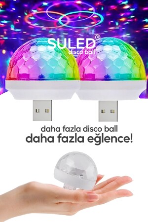 SL-1018 Mini Magic Disco Ball, schallempfindlicher 4-W-USB-beleuchteter Globus, USB-betrieben, funktioniert mit Telefon - 9