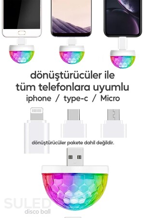 Sl-1018 Mini Sihirli Disko Topu Sese Duyarlı 4w Usb Işıklı Küre Usb Enerjili Telefon Ile Çalışır - 5