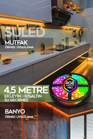 Sl-1031 4-5mt Şerit Animasyonlu Tak Çalıştır Kumandalı Trafolu Rgb Şerit Işık Aydınlatma Parti Led - 5