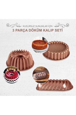 Slice Rose Gussgranit 3-teiliges Kuchenform-Set Esta 9007 - 1