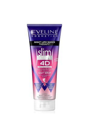 Slim Extreme 4D Selülit Kremi - Gece Lipo Şok Terapisi- Tüm Cilt Tipleri için 250ml - Eveline Cosmetics