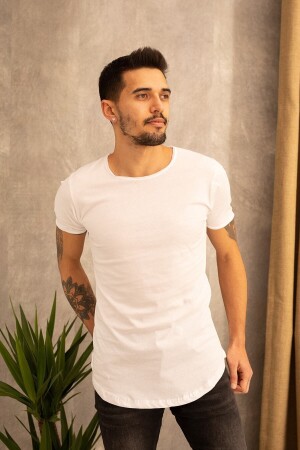 Slim Fit langes Basic-T-Shirt GNG010 - 1